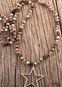 Boho Necklace, RH Tiger Eye, Star Brown Natural Stone